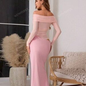 Elegant Pink Off-Shoulder Dress